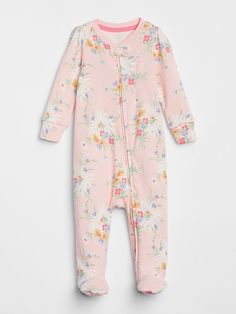 Gap Baby Cuddle & Play Print Footed One-Piece Pink Cameo Baby Girl Sleepers, Baby Supplies, Summer Baby, 404 Page Not Found, Floral Tops, Baby Clothes