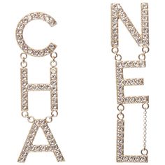 CHANEL B19S crystal CHA-NEL diamantes mismatch letter drop dangling pin earrings Reference: AAWC/A01066 Brand: Chanel Designer: Karl Lagerfeld Collection: B19S - Runway Material: Metal Color: Gold, Clear Pattern: Crystals Closure: Pin Extra Details: Chanel Gold Diamantes Letter Earrings in Metal, 2020 Made in: France CONDITION: Condition: Excellent, this item was pre-owned and is in excellent condition. This item is in excellent condition and ready to be loved. Comes with: Style code present (Ge Earrings Reference, Pin Earrings, Letter Earrings, Chanel Designer, Chanel Earrings, Chanel Vintage, Chanel Jewelry, Jewelry Lookbook, To Be Loved