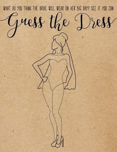 a drawing of a woman in a dress with the words guess the dress