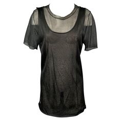 MARNI casual top comes in a black see through silk featuring a layered tank style and a crew-neck. Made in Italy.Excellent Pre-Owned Condition w/ Tags Marked: IT 42 Measurements: Shoulder: 16.5 inches Bust: 36 inches Sleeve: 10.5 inches Length: 30 inches Reference: 107123 Category: Casual Top More Details Brand: MARNI Size: 6 Color: Black Fabric: Silk Pattern: See Through Style: Layered Age Group: Adult Gender: Female Layered Tank, Silk Pattern, Burberry Prorsum, Layering Tanks, Cropped Tops, Fabric Silk, Casual Top, Black Fabric, A Black