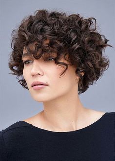 Women's Layered Bob Hairstyles Synthetic Curly Hair Capless Wig With Bangs 12Inches: M.Wigsbuy.com Ciara Hair, Grey Hair Wig, Synthetic Curly Hair, Cheap Human Hair Wigs, Wavy Hair Extensions, Long Human Hair Wigs, Colored Hair Extensions, Short Human Hair Wigs