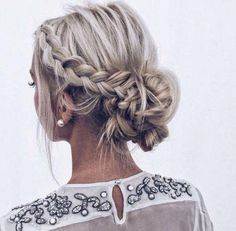 33 Gorgeous Updo Braided Hairstyles for Any Occasion; Prom/hoco hair; Wedding updo hairstyles; Braid styles for long or medium length hair; Easy hairstyles for women. #braidshairstyles Easy Updo Hairstyles, Hairstyle Idea, Up Dos For Medium Hair, Fishtail Braid, Braided Hairstyles Updo, Wedding Hairstyles Updo, Short Hair Updo, Hoco Hair