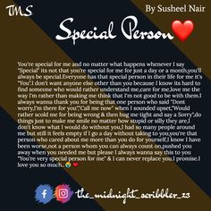 a poem written by susheel nair about special person