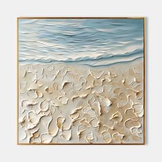 Blue and Beige Coast Beach Texture Painting Coast Beach Texture Canvas Wall Art Decor Hanging Painting Plaster Art Texture, Texture Abstract Art, Beach Texture, Delivery Company, Abstract Art For Sale, Texture Abstract, Plaster Art, Art Texture, Textured Art