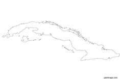 an outline map of the island of jamaica