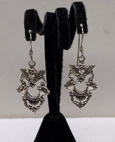 Beautiful Vintage 925 Sterling Silver Art Deco Cherub Dangle Earrings good pre/owned condition. Ornate 925 Stamped Silver Dangle Earrings, Ornate 925 Stamped Drop Earrings, Gorgeous Christmas, Silver Art, Etsy Earrings Dangle, Vintage Porcelain, Flower Necklace, Sterling Silber, Vintage Sterling Silver