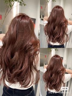 Cherry Brown Hair, Hair Color Mahogany, Mahogany Hair, Brown Hair Looks, Brown Hair Inspo, Brown Hair Dye