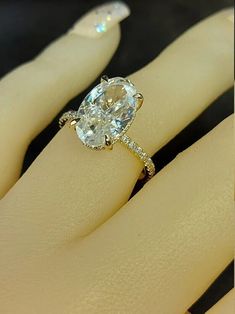 3.50Ctw Oval Cut Real Moissanite Wedding Engagement Ring 14K Yellow Gold Plated | eBay Brilliant Earth Oval Engagement Rings, Lab Grown Diamond Engagement Ring Gold, Ring Inspo, Cute Engagement Rings, Gold Diamond Engagement Rings, Oval Engagement, Wedding Engagement Ring, Dream Engagement, Lab Grown Diamonds Engagement