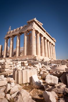 the ruins of parthenon, one of the ancient greek temples