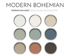 the modern bohemian color scheme for sherylin williams's house color scheme is shown