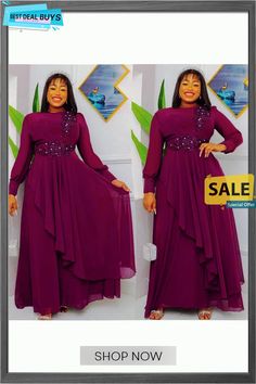 African Ladies Plus Size Chiffon Chic Formal Party Maxi Dress Formal Party, Maxi Dress Party, Chiffon, Maxi Dress, Plus Size