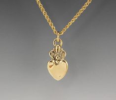 Gold Heart Necklace/ Handmade Heart Pendant/  One of a Kind Heart Necklace/ Heart Pendant/ Gold Heart/  Gift for Her/ Valentines Gift Elegant Double Heart Jewelry For Memorial, Yellow Gold Necklace With Heart Charm, Heirloom Yellow Gold Heart Necklace, Elegant Round Pendant Heart Necklace For Memorials, Handmade Yellow Gold Jewelry For Memorial, Heirloom Jewelry With Heart Charm For Memorial, Heirloom Heart Charm Jewelry For Memorial, Heirloom Yellow Gold Necklace With Heart Charm, Heirloom Heart Necklace Stamped 14k