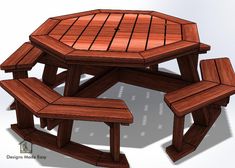 Large Picnic Table, Pallet Picnic, Picnic Table Woodworking Plans, Pallet Picnic Tables, Octagon Picnic Table, Make Table, Diy Picnic Table, Large Picnic, Picnic Table Plans