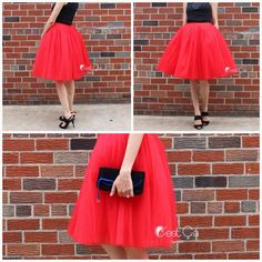 Clarisa Red Tulle Skirt - Midi  #tulle #skirt #whimsical #tulleskirt #tutu Tulle Evening Skirt For Party Season, Tulle Skirt For Evening Parties, Tulle Skirt For Evening And Party Season, Party Flared Tulle Skirt, Party Tulle Flared Skirt, Chic Party Tulle Skirt, Party Full Tulle Skirt, Chic Petticoat Skirt For Party, Flowy Full Skirt Petticoat For Party