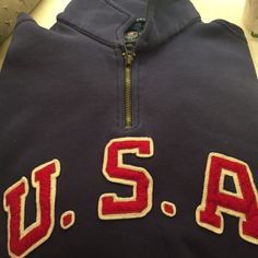 Beautifully Soft Ralph Lauren 2012 Olympic Half Zip Sweatshirt. Size M. Form Fitting. Half Zip Sweatshirt, Ralph Lauren Sweater, Half Zip, Sweaters For Women, Ralph Lauren, Sweatshirts, Blue, Women Shopping, Color