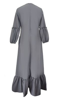 Be trendy for your left every occasion ABAYA is a premium fabric, with a rich feel & texture and is flowy, opaque and with a great fall. Be each day fancy with beautiful STYLIST ABAYA. It has a round neck with front box pleated and full ruffle detailing sleeves and gathers on bottom included pockets for your better utility. Size & Fit Dummy wear Small size Material & Care Material: Kashibo cool Wash Specifications Round neck with back zipper Long Sleeves Full length abaya Complete The Look:- Loo Elegant Flowy Spring Abaya, Casual Abaya For Spring, Casual Solid Abaya For Spring, Casual Solid Color Abaya For Spring, Elegant Solid Abaya For Fall, Elegant Solid Color Abaya For Fall, Chic Long Sleeve Fall Abaya, Fall Solid Color Maxi Length Abaya, Chic Long Sleeve Abaya For Spring