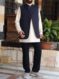 Open mandarin collar Angled crossover buttoned front 2 horizontal front welt pockets Fully lined Item Code: mW0901 Model is 168cm (5 feet 6 inches) and wearing size M Casual Nehru Jacket For Work With Long Sleeves, Casual Long Sleeve Nehru Jacket For Work, Tailored Nehru Jacket With Stand Collar For Work, Semi-formal Nehru Jacket With Stand Collar And Buttons, Classic Nehru Jacket With Stand Collar For Work, Casual Nehru Jacket For Work, Semi-formal Nehru Jacket With Stand Collar, Nehru Jacket With Stand Collar For Work, Casual Nehru Jacket With Stand Collar And Pockets