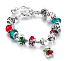 Holidays are around the corner and we start buying those little presents that make our family and friends happy. These beautiful Christmas bracelets are perfect for a gift. Product Details: Material: Silver plating and extra coating plating 0.05ml thickness for long lasting shine. Nickel Free. Style: Christmas charms bracelets Size: Bracelet 7' -8" Weight: 1.8g. Availability: Snowman charm/Christmas tree/Christmas glove/Christmas bell Crystal Bead Bracelet, Green Xmas, Diy Charm Bracelet, Christmas Bracelet, Crystal Beads Bracelet, Christmas Charms, Bead Charm Bracelet, Christmas Gifts For Women, Christmas Jewelry