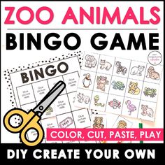 Create your own ANIMAL BINGO BOARD - Vocabulary Game - Hot Chocolate Teachables Create Your Own Animal, Bingo Pictures, Animal Vocabulary, Bingo Cards Printable, Engage Kids, Vocabulary Games, Bingo Board, Game Boards, Bingo Printable