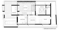 the floor plan for a house with two floors and one car parked on the other side