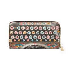 Add some retro flair to your style with our Retro Typewriter Wallet! Designed in pink and aqua, it comes with a coordinating zipper wallet, perfect for organizing your essentials. Match it with our Kitschy Typewriter Bag for a complete look. Get ready to make a statement with this unique and playful wallet! Yes it's quirky and not meant to be taken too seriously. It's fun, playful and most eye catching wallet anyone can have. This wallet is very quirky and fun. Anyway you carry it, it will sure Retro Wallets With Interior Card Slots, Retro Bags With Card Slots For Daily Use, Retro Wallets With Card Slots For Everyday Use, Pink Travel Wallet With Zipper Pocket, Travel Wallet With Zipper Pocket In Pink, Retro Pink Wallet For Everyday Use, Retro Gift Bag With Zipper Closure, Retro Bags With Zipper Closure For Gift, Retro Bag With Zipper Closure As Gift