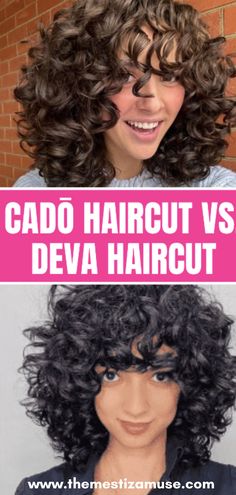 Image of women with cado haircut and deva hair cut. Deva Haircut, Deva Cut Curly Hair, Deva Cut, Curly Styles, Bouncy Hair