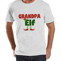 7 ate 9 Mens Grandpa Elf Christmas T-Shirt XL White Gender: male.  Age Group: adult. Elf Funny, Elf Shirt, White Tshirt Men, Novelty Shirts, Elf Christmas, Christmas Men, Custom Party, Christmas T Shirt, Christmas Tees