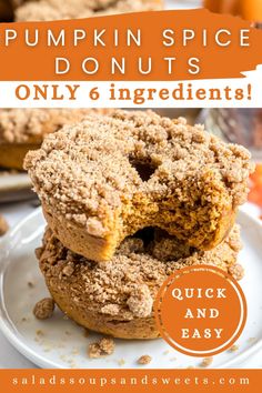 These easy Baked Pumpkin Spice Donuts are the perfect fall treat! Made with just 6 simple ingredients and topped with a sweet pumpkin spice streusel, these donuts are light, fluffy, and full of cozy autumn flavors. Quick to make and healthier than fried donuts, they’re ideal for breakfast or a fun dessert. Save this recipe to enjoy the best baked pumpkin spice donuts with minimal effort! Pumpkin Spice Donuts Recipe, Baked Pumpkin Donuts Recipe, Fall Treats Recipes, Pumpkin Donuts Recipe, Pumpkin Spice Donut, Fried Donuts, Fun Dessert, Donuts Recipe, Spice Cake Mix