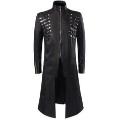 This Men's Vintage Gothic Victorian Long Tail Coat is the perfect addition to your wardrobe. Featuring a unique and stylish design, it features a front chest metal vintage button patchwork leather design for a classic look. The long length will keep you warm and comfortable, while the tails provide a unique flair. Perfect for any formal occasion or night out, this coat will make you stand out from the crowd. Please reach out if you have any questions about sizing. For custom orders, please leave Medieval Steampunk, Moda Steampunk, Dress Medieval, Mens Wool Coats, Gothic Victorian, Medieval Dress, Vintage Gothic, Tuxedo Jacket, Coat Design