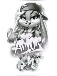 Chicano Gangster Tattoo Designs, Lola Bunny Tattoo, Lola Tattoo, Cartoon Tattoo Ideas, Barbie Tattoo, Tattoo Style Art, Animated Shows, Character Tattoos, African Tattoo