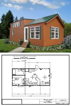 the floor plan for this small cabin is very large and has an open living area