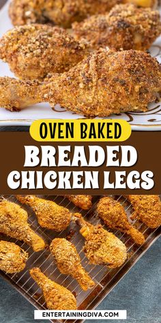 The Best Oven Baked Breaded Chicken Legs Breaded Chicken Legs, Oven Baked Breaded Chicken, Oven Fried Chicken Legs, Oven Baked Chicken Legs, Chicken Drumsticks Recipe, Baked Breaded Chicken, Oven Fried Chicken Recipes, Drumsticks Recipe, Fried Chicken Legs