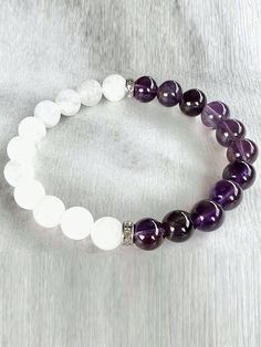 1pc Half Crystal Bracelet In Amethyst, White Jade Round Bead Loose Stone DIY Handmade Jewelry Anxiety Relief Healing Quartz Charm Bracelet Gifts For Men Women Girls Crystal Bracelets Diy, Stone Diy, Diy Beaded Bracelets, Jade Crystal, Stones Diy, Bracelets Diy, White Jade, Bracelet Online, Handmade Jewelry Diy