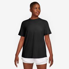 Level up your casual wardrobe with this soft and comfortable Women's Nike One Relaxed Short Sleeve Top.Click on this WOMEN'S GUIDE to find the perfect fit and more! Level up your casual wardrobe with this soft and comfortable Women's Nike One Relaxed Short Sleeve Top. Click on this WOMEN'S GUIDE to find the perfect fit and more! TECHNOLOGIES & FEATURES Nike Dri-FIT technology moves sweat away from your skin for quicker evaporation, helping you stay dry and comfortable Crewneck Short sleevesFIT & Casual Stretch Nike T-shirt, Casual Nike Stretch T-shirt, Nike Black Relaxed Fit Tops, Plus Size Swimwear, Casual Wardrobe, Nike Tops, Short Sleeve Top, Nike Dri Fit, Level Up