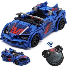 an image of a toy car made out of legos and wifi connected to it