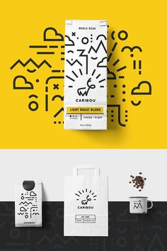 the packaging design is designed to look like it has been made with black and white ink