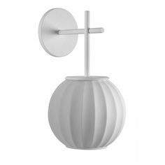 a white wall mounted light with a cross on the top and an object in the middle