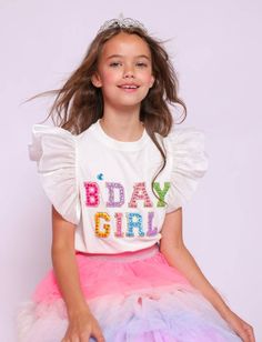 Crystal Hoodie, Jewel Dress, Flower Sweater, Rainbow Sweater, Colorful Birthday, Birthday Boy Shirts, Bday Girl, Tie Dye Sweatshirt, Ruffle Shirt