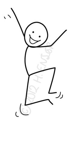 a drawing of a person jumping in the air