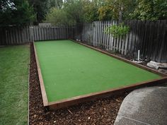 Fremont Project Type: Bocce Ball Courts | Materials: 4x6 Wood Boarder, Olive Green Turf, Texturized Poly Ethylene Bocce Court Backyard, Bocce Ball Court, Green Backyard, Bocce Court, Bocce Ball, San Ramon, Backyard Games