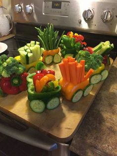 the vegetables are cut up and ready to be put in the oven for baking or cooking