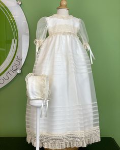 White Christening Gowns - Baptismal Dresses - Miami – YoYo Boutique Elegant Baptism Dress With Lace Trim And Organza, Organza Baptism Dress With Lace Bodice For First Communion, Cream Organza Dress For Baptism, Elegant Organza Baptism Dress For Ceremony, Elegant Organza Baptism Dress, Elegant Cream Organza Baptism Dress, Organza Baptism Dress With Lace Bodice For Confirmation, Organza Baptism Dress With Lace Bodice, Cream Baptism Dress With Lace Sleeves