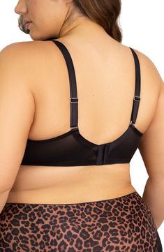 Smooth, lightweight cups with graduated foam padding provide secure support in this curve-enhancing underwire bra featuring convertible straps to accommodate a variety of outfits. Removable, convertible straps Nylon/spandex Hand wash, line dry Imported Lingerie Black Owned/Founded Supportive Full Coverage Bra With Padded Cups, Supportive Full Cup Bra With Removable Pads, Supportive Padded Full Coverage Bra, Supportive Push-up Bra With Padded Cups, Full Coverage Bra With Adjustable Straps, Supportive Padded Full Coverage Nursing Bra, Shaping Underwire Bra With Adjustable Straps, Shaping Underwire Sports Bra With Medium Bust Support, Shaping Full Coverage Nursing Bra With Padded Cups