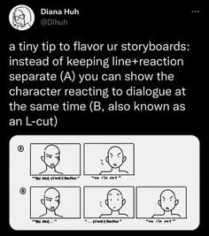 the storyboard is shown with instructions for how to read it and what to do