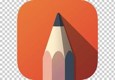 a pencil with an orange background and the shadow of it's end pointing upward