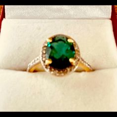 This Gorgeous 14k Gold Emerald And Diamond Ring Is A Real Stunner. Looks Beautiful On Your Hand. No Scratches Or Damage. Worn Only Twice. The Ring Comes With It’s Own Appraisal Certificate. Collectible 14k Gold Emerald Ring, Unique 14k Gold Green Emerald Ring, Exquisite Green Emerald Ring In 14k Gold, 14k Gold Multi-stone Emerald Ring As A Gift, 14k Gold Green Emerald Ring, Fine Jewelry, Jewelry Emerald, Emerald And Diamond Ring, The Ring, Emerald Diamond