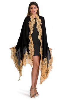 This black scarf is an all time classic with a little bling. Woven from a fine silk and wool blend, it features a contrasting dark gold floral lace border making for the perfect any time wear accessory whilst keeping you comfortably warm. For a casual or formal look, this is a must-have in every woman's wardrobe. Black Scarf, Lace Border, Dark Gold, Formal Looks, Gold Floral, Women's Wardrobe, Wool Scarf, Black Silk, Every Woman