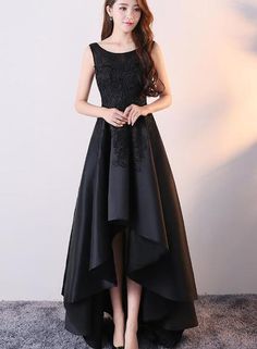 Black Lace Prom Dress, High Low Prom Dress, Black Formal Dress, Party Dress Black, Black Homecoming Dress, High Low Prom Dresses, 파티 드레스, Banquet Dresses, Lace Prom Dress