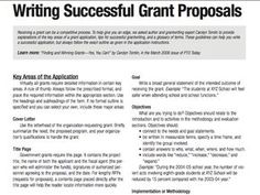 a white paper with the words writing successful grant proposals written in black on it