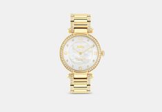 Cary Watch, 34 Mm | COACH Mini Fragrance, Horse And Carriage, Bracelet Design, Minerals Crystals, Luxury Women, Sophisticated Style, Bracelet Designs, Quartz Movement, Luxury Jewelry